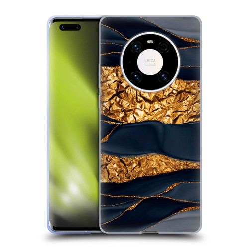 UtArt Dark Night Marble Gold Foil And Ink Soft Gel Case for Huawei Mate 40 Pro 5G