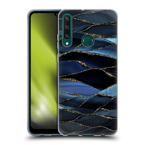 UtArt Dark Night Marble Deep Sparkle Waves Soft Gel Case for Huawei Y6p