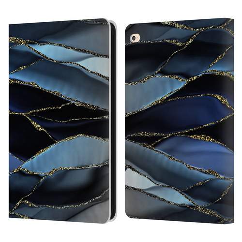 UtArt Dark Night Marble Deep Sparkle Waves Leather Book Wallet Case Cover For Apple iPad Air 2 (2014)