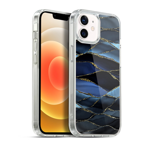 UtArt Dark Night Marble Deep Sparkle Waves Soft Gel Case for Apple iPhone 12 / iPhone 12 Pro & MagSafe