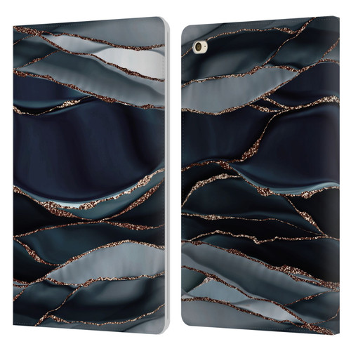 UtArt Dark Night Marble Waves Leather Book Wallet Case Cover For Apple iPad mini 4