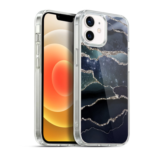 UtArt Dark Night Marble Silver Midnight Sky Soft Gel Case for Apple iPhone 12 / iPhone 12 Pro & MagSafe