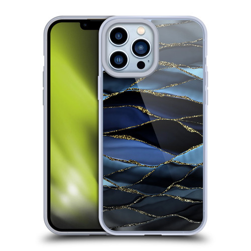 UtArt Dark Night Marble Deep Sparkle Waves Soft Gel Case for Apple iPhone 13 Pro Max