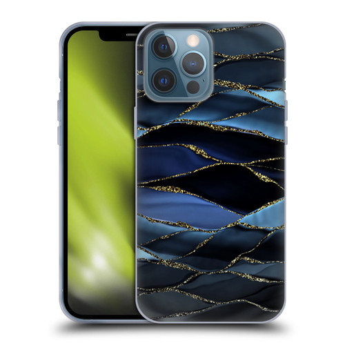 UtArt Dark Night Marble Deep Sparkle Waves Soft Gel Case for Apple iPhone 13 Pro Max