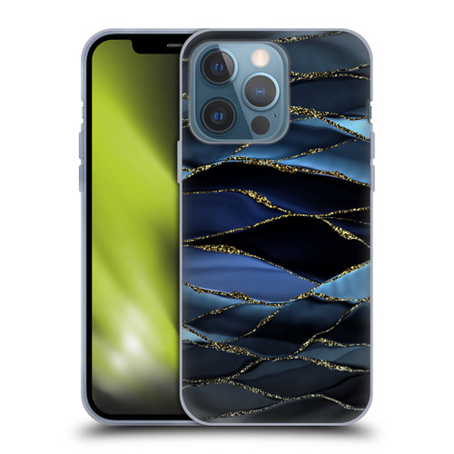 UtArt Dark Night Marble Deep Sparkle Waves Soft Gel Case for Apple iPhone 13 Pro