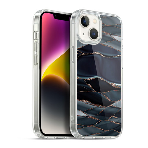 UtArt Dark Night Marble Waves Soft Gel Case for Apple iPhone 14