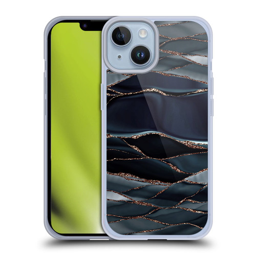 UtArt Dark Night Marble Waves Soft Gel Case for Apple iPhone 14