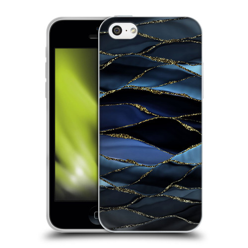 UtArt Dark Night Marble Deep Sparkle Waves Soft Gel Case for Apple iPhone 5c