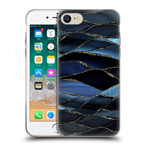 UtArt Dark Night Marble Deep Sparkle Waves Soft Gel Case for Apple iPhone 7 / 8 / SE 2020 & 2022