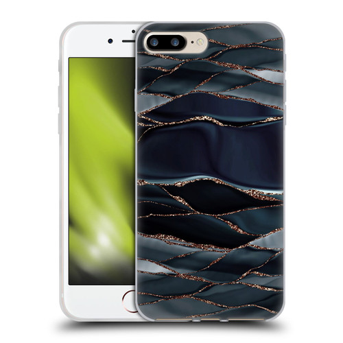 UtArt Dark Night Marble Waves Soft Gel Case for Apple iPhone 7 Plus / iPhone 8 Plus