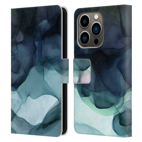 UtArt Dark Night Marble Heavy Smoke Leather Book Wallet Case Cover For Apple iPhone 14 Pro