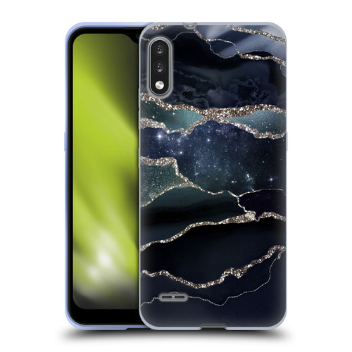 UtArt Dark Night Marble Silver Midnight Sky Soft Gel Case for LG K22