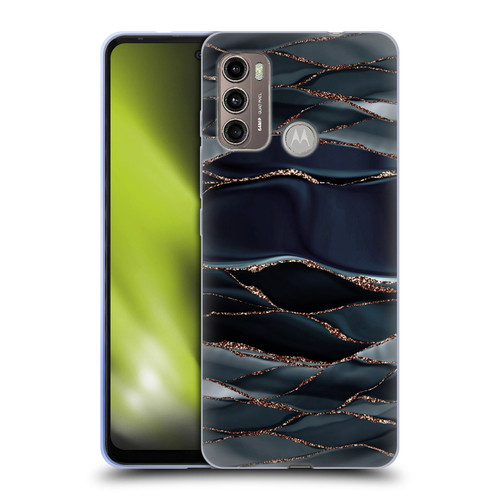 UtArt Dark Night Marble Waves Soft Gel Case for Motorola Moto G60 / Moto G40 Fusion