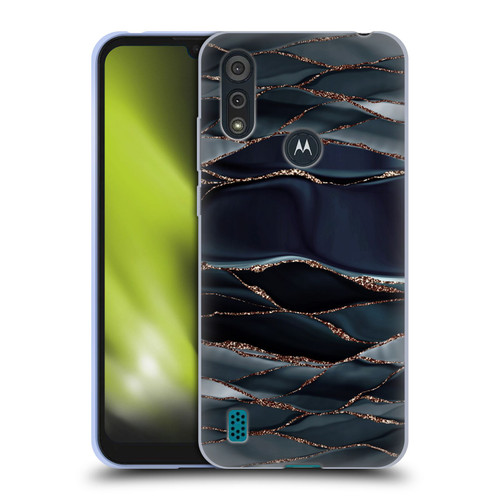 UtArt Dark Night Marble Waves Soft Gel Case for Motorola Moto E6s (2020)