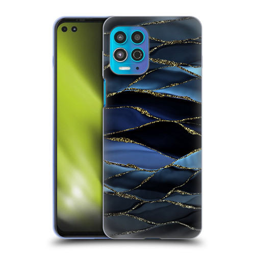 UtArt Dark Night Marble Deep Sparkle Waves Soft Gel Case for Motorola Moto G100