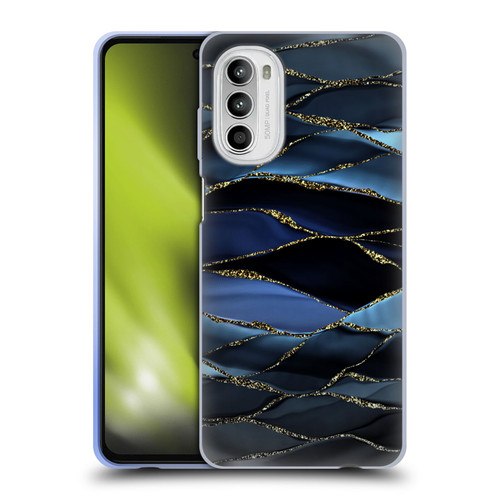 UtArt Dark Night Marble Deep Sparkle Waves Soft Gel Case for Motorola Moto G52