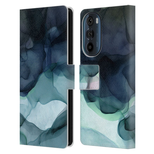 UtArt Dark Night Marble Heavy Smoke Leather Book Wallet Case Cover For Motorola Edge 30