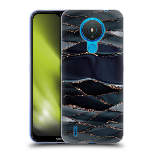 UtArt Dark Night Marble Waves Soft Gel Case for Nokia 1.4