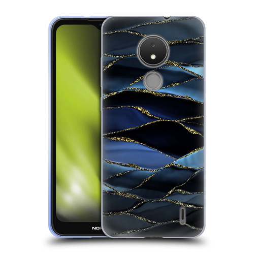 UtArt Dark Night Marble Deep Sparkle Waves Soft Gel Case for Nokia C21