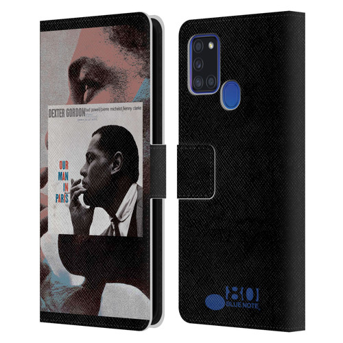 Blue Note Records Albums Dexter Gordon Our Man In Paris Leather Book Wallet Case Cover For Samsung Galaxy A21s (2020)