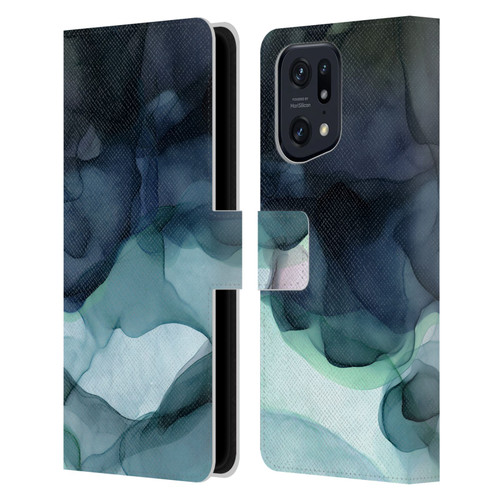 UtArt Dark Night Marble Heavy Smoke Leather Book Wallet Case Cover For OPPO Find X5 Pro