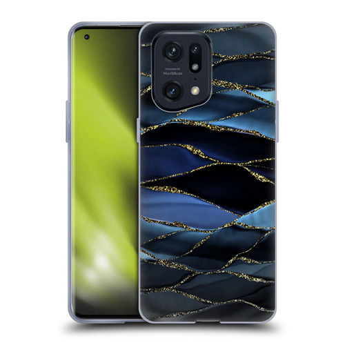 UtArt Dark Night Marble Deep Sparkle Waves Soft Gel Case for OPPO Find X5 Pro