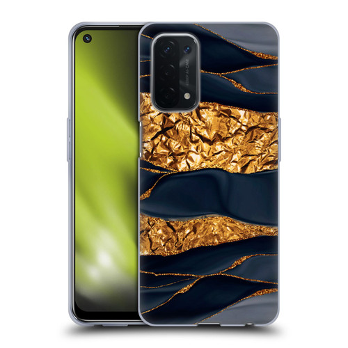 UtArt Dark Night Marble Gold Foil And Ink Soft Gel Case for OPPO A54 5G