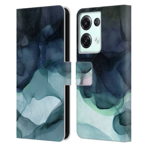 UtArt Dark Night Marble Heavy Smoke Leather Book Wallet Case Cover For OPPO Reno8 Pro