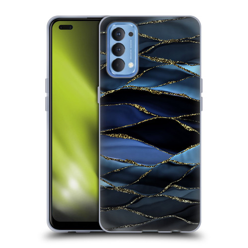 UtArt Dark Night Marble Deep Sparkle Waves Soft Gel Case for OPPO Reno 4 5G