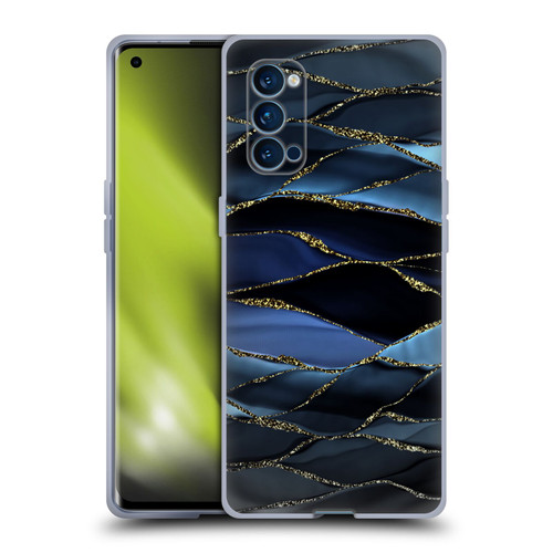 UtArt Dark Night Marble Deep Sparkle Waves Soft Gel Case for OPPO Reno 4 Pro 5G