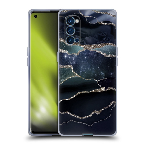 UtArt Dark Night Marble Silver Midnight Sky Soft Gel Case for OPPO Reno 4 Pro 5G