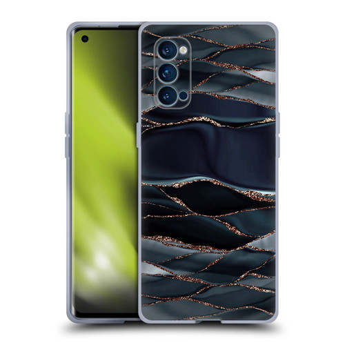 UtArt Dark Night Marble Waves Soft Gel Case for OPPO Reno 4 Pro 5G