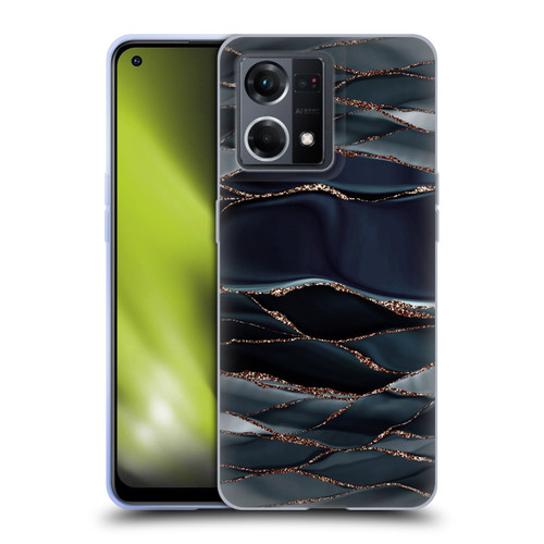 UtArt Dark Night Marble Waves Soft Gel Case for OPPO Reno8 4G