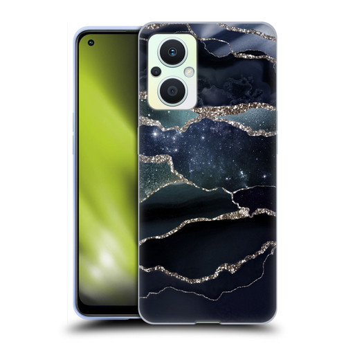 UtArt Dark Night Marble Silver Midnight Sky Soft Gel Case for OPPO Reno8 Lite