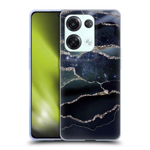 UtArt Dark Night Marble Silver Midnight Sky Soft Gel Case for OPPO Reno8 Pro