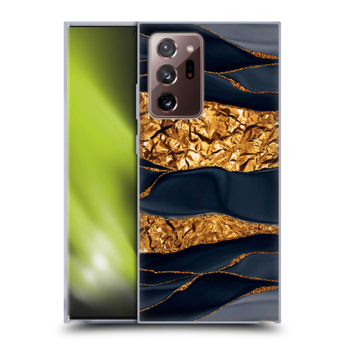 UtArt Dark Night Marble Gold Foil And Ink Soft Gel Case for Samsung Galaxy Note20 Ultra / 5G
