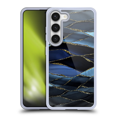 UtArt Dark Night Marble Deep Sparkle Waves Soft Gel Case for Samsung Galaxy S23 5G