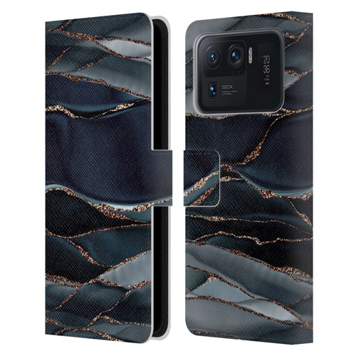 UtArt Dark Night Marble Waves Leather Book Wallet Case Cover For Xiaomi Mi 11 Ultra