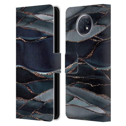 UtArt Dark Night Marble Waves Leather Book Wallet Case Cover For Xiaomi Redmi Note 9T 5G
