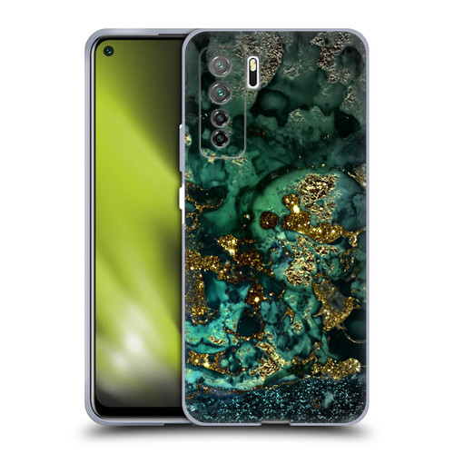 UtArt Malachite Emerald Gold And Seafoam Green Soft Gel Case for Huawei Nova 7 SE/P40 Lite 5G