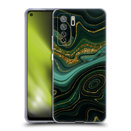 UtArt Malachite Emerald Gilded Teal Soft Gel Case for Huawei Nova 7 SE/P40 Lite 5G