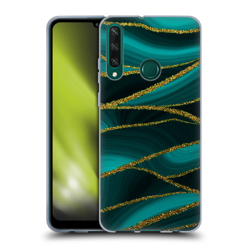 UtArt Malachite Emerald Turquoise Shimmers Soft Gel Case for Huawei Y6p