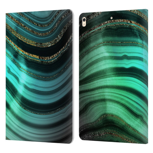 UtArt Malachite Emerald Glitter Gradient Leather Book Wallet Case Cover For Apple iPad Pro 10.5 (2017)