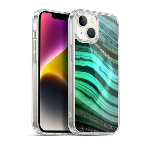 UtArt Malachite Emerald Glitter Gradient Soft Gel Case for Apple iPhone 14