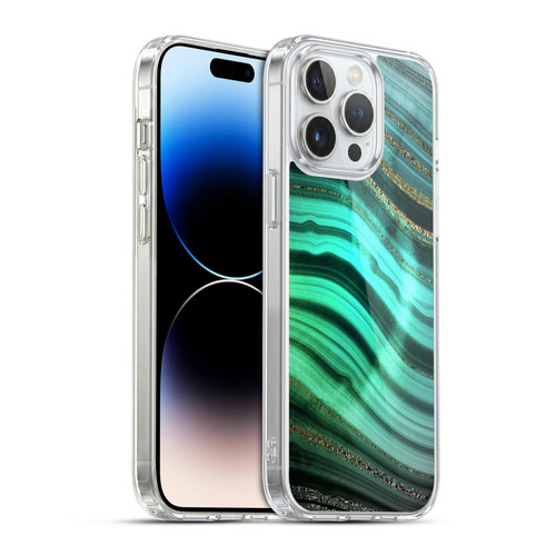 UtArt Malachite Emerald Glitter Gradient Soft Gel Case for Apple iPhone 14 Pro Max & MagSafe