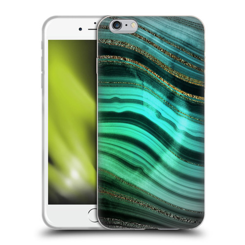 UtArt Malachite Emerald Glitter Gradient Soft Gel Case for Apple iPhone 6 Plus / iPhone 6s Plus