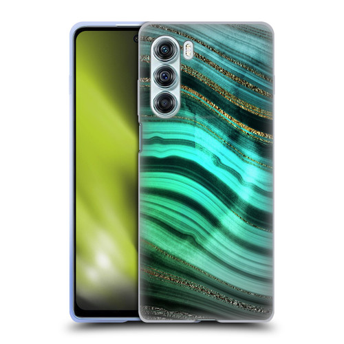 UtArt Malachite Emerald Glitter Gradient Soft Gel Case for Motorola Edge S30 / Moto G200 5G