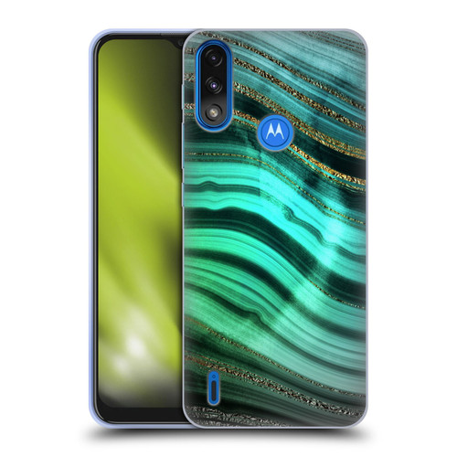 UtArt Malachite Emerald Glitter Gradient Soft Gel Case for Motorola Moto E7 Power / Moto E7i Power