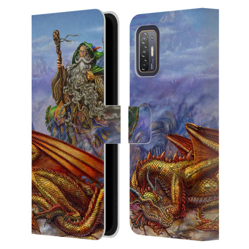 Myles Pinkney Mythical Dragonlands Leather Book Wallet Case Cover For HTC Desire 21 Pro 5G