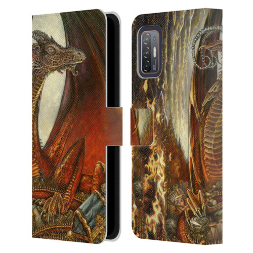 Myles Pinkney Mythical Treasure Dragon Leather Book Wallet Case Cover For HTC Desire 21 Pro 5G
